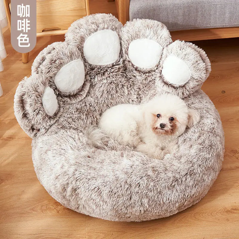 Warm Kennel Pet Bear Paw Shape House Small Dog bed Teddy Kennel  Removable and Washable cat bed