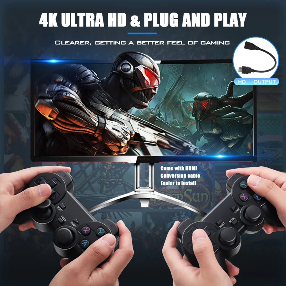 M8/M8 PLUS Video Game Console For PS1/FC/GBA Wireless Controller TV Game Stick 4K HD 20000+Games Retro Handheld Game Player Gift