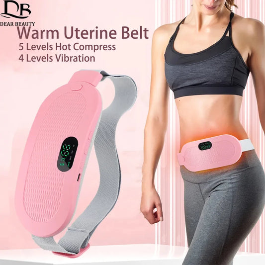 USB Menstrual Uterine Warm Belt For Women Belly Pain Relief 5 Gear Electric Heating Pad Vibration Abdomen Waist Massager Brace