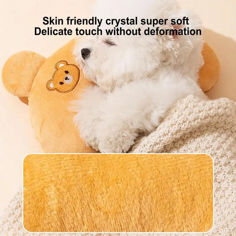 Pet Sleeping Pillow Ultra Soft Fluffy U-Shape Design Rabbit Dog Cat Bed Pillow Calming Toy Pet Supplies For Joint Relief