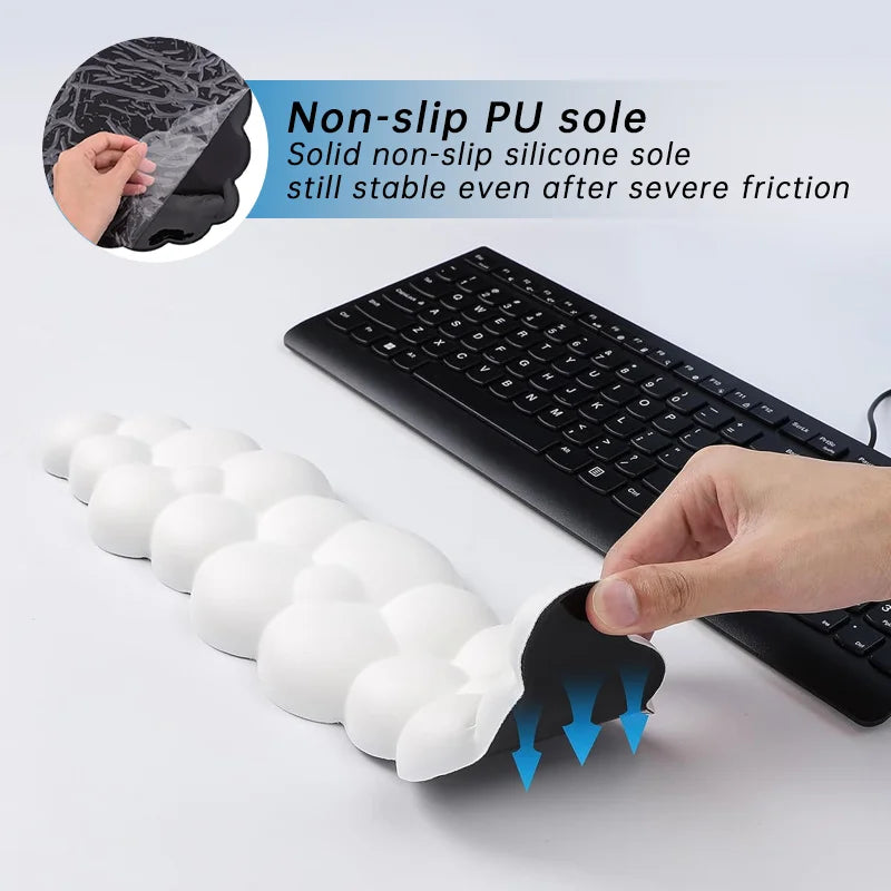 Soft Keyboard Wrist Rest Cloud Non-Slip Mouse Pad Ergonomic Memory Foam Pad Rubber Desk Mat Wristband Support Accessories