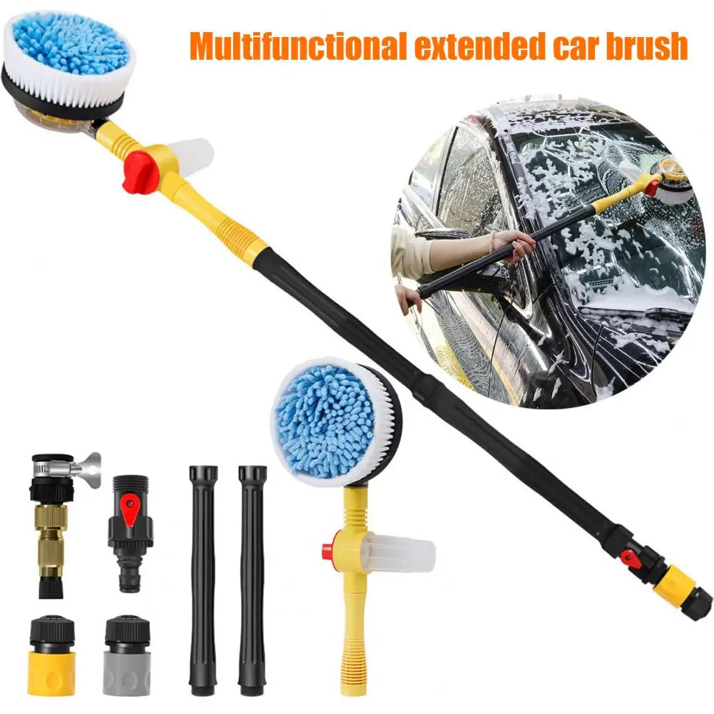 Auto Rotating Retractable Car Wash Brush with Long Handle 360 Degree Spin Mop Automatically Foams Car Wash Kit