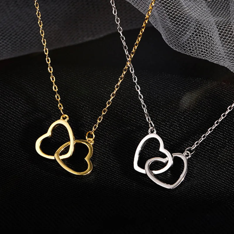 One Pieces Mother's Day Gift Steel Chain Heart Necklaces for Women Girls Minimalist Bijoux Cheap Items with Free Shipping