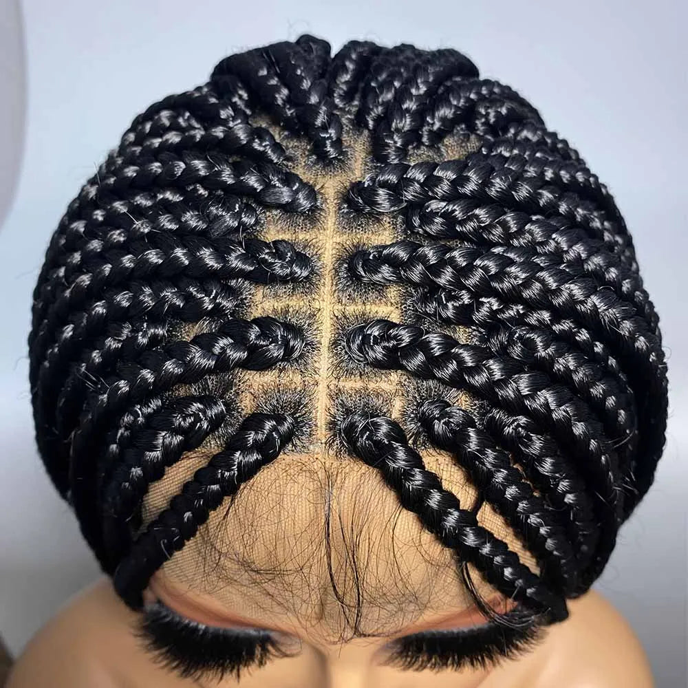 Synthetic Full Lace Wig Braided Wigs For Black Women Crochet Box Wig Braid 36 Inches Braiding Hair Knotless Box Braids Wigs