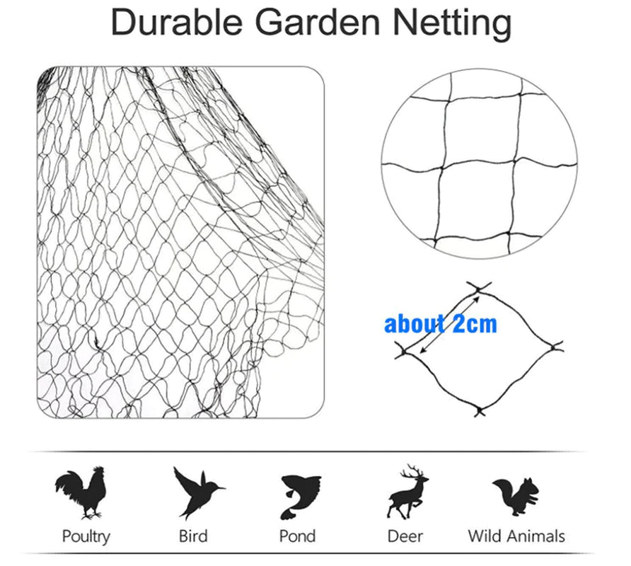 33FT anti Bird Netting Pond Net Protection Tree Crops Plants Fruits Garden Mesh